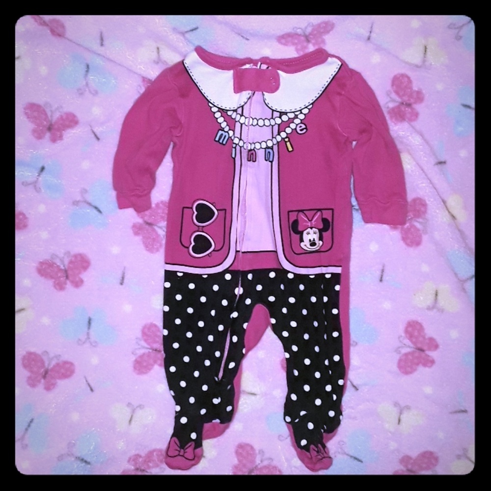 0-3 mth Disney Minnie Mouse footed sleeper